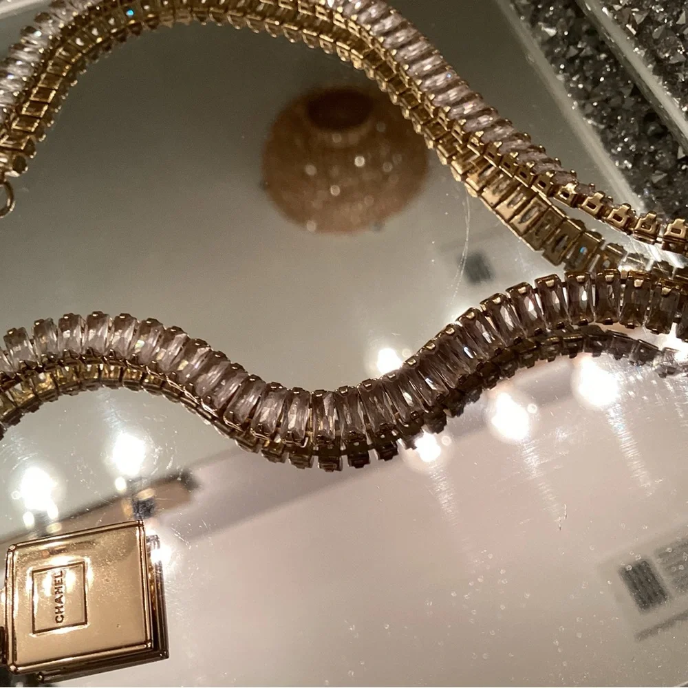 CHANEL Gold and Silver necklace with cubic zirconia - Picture 5 of 10